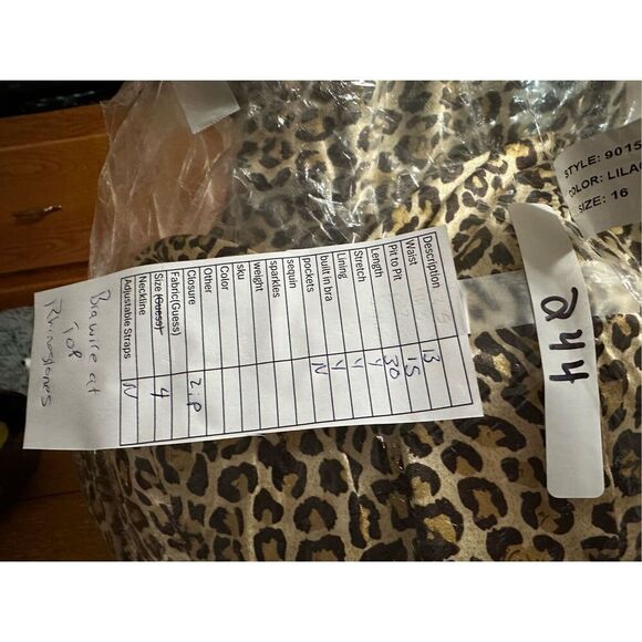NWT Sample Womens Leopard Print Mini Dress Brown Black Size 4 - Picture 12 of 12